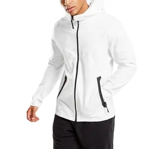 Wholesales Full Zip Hoodies Running Jogging for men in white