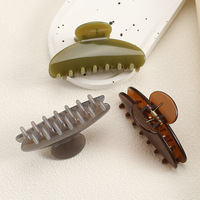 Pinces à cheveux semi-circulaires en PC durable, texture gelée translucide, type requin, pour cheveux fins, coiffure femme, vente en gros