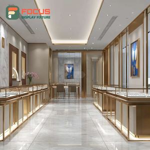 Modern High End Jewelry Store Fixtures Wood <b>Frame</b> Commercial Store Glass Showcase - Product Image 4