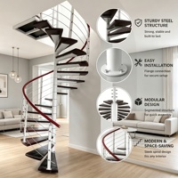Escalier en colimaçon pour économiser de l'espace à l'intérieur de la maison, structure en acier, escalier rotatif