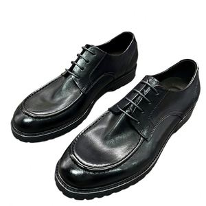 Chaussures habillées noires élégantes pour hommes, style italien, à bout carré, pour affaires, grandes tailles, fabrication artisanale, chaussures de mariage, fourniture directe usine - Product Image 1