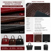 Haute qualité 0.9mm Crocodile en relief PU synthétique artificiel Faux cuir tissus PU matériel pour chaussures sacs à main supérieurs