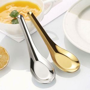 Cuchara Plana de Acero Inoxidable 304, Estilo Chino, para Arroz y Sopa, Ideal para Estudiantes, Hogar y Restaurantes - Product Image 2