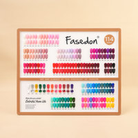 Fasedon Gel de Nail Art 114 Couleurs Brillant et Mat, Kit de Gels UV pour Manucure Professionnelle Salon