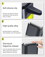 Diffuseur de parfum de voiture en alliage de verre de qualité supérieure avec clip de ventilation, logo personnalisé, flacon vide rechargeable pour cadeaux d'entreprise