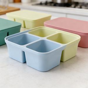 Molde de silicona personalizado para purés de frutas y snacks de bebé con seis compartimentos y contenedor de congelación para seguridad alimentaria - Product Image 4