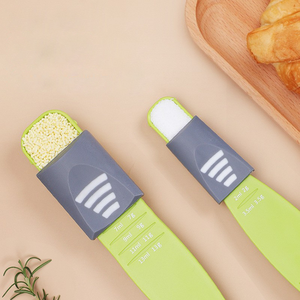 Cuillère à mesurer en plastique réglable pour la cuisine, double commande latérale pour le <span class=keywords><strong>sel</strong></span>, le <span class=keywords><strong>liquide</strong></span> sec et les ingrédients, ustensiles de cuisson - Product Image 5