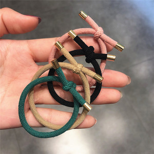 Korean Style Basic <b>Bow</b> Shape Hair Tie/hairband Solid Color Casual Use Perfect Boyfriend's Bun Hairstyle Wrist Hair Tie High - Product Image 1