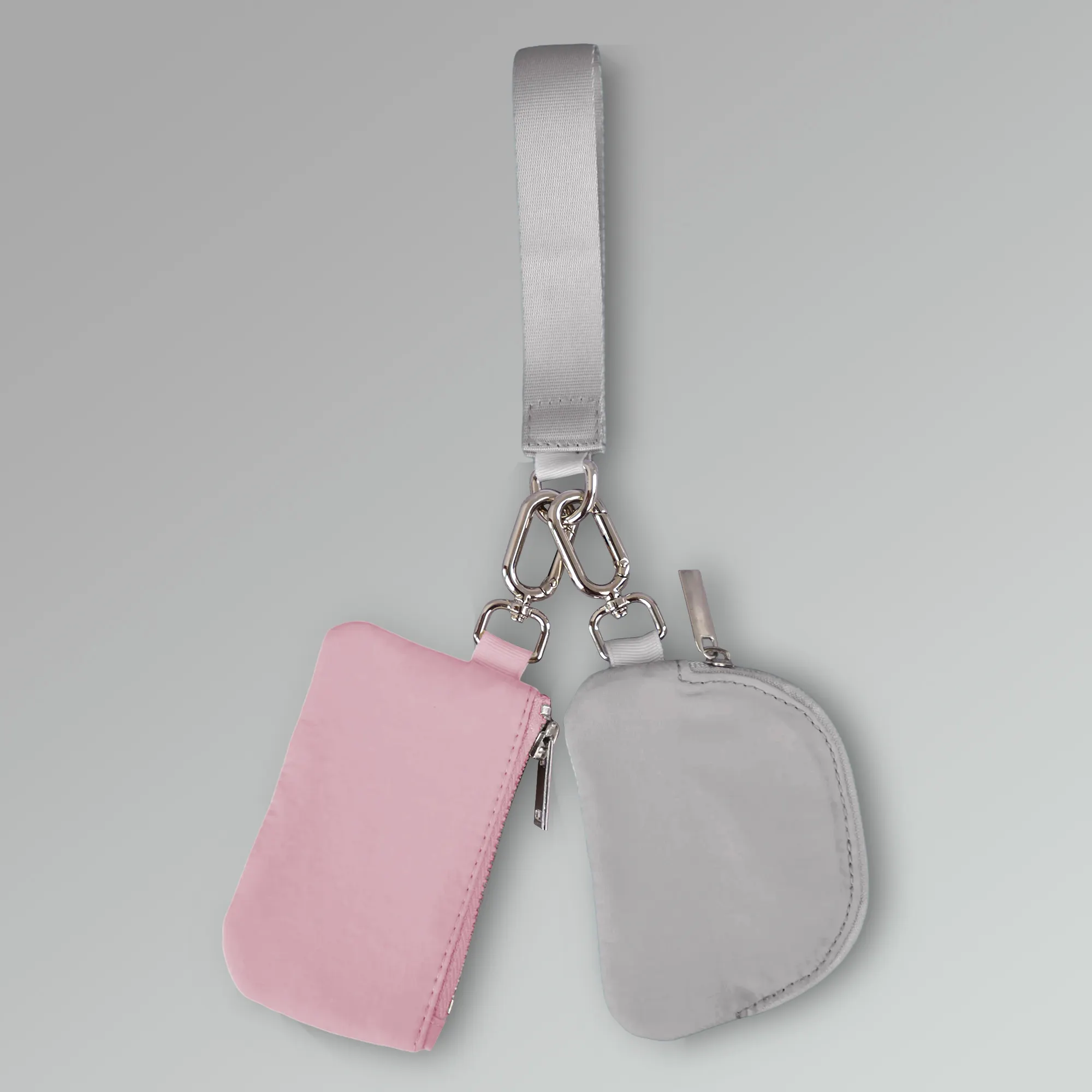 Vente en gros de portefeuille de luxe à deux poignets avec logo personnalisé porte-clés à deux poches bracelet porte-cartes Lulu Wallet