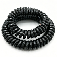Cable Espiral TPU PUR 5*2.5mm² Multifilar Enrollado con Conector Personalizado, Cable Elástico Aislado de PU Brillante para Máquinas XFL