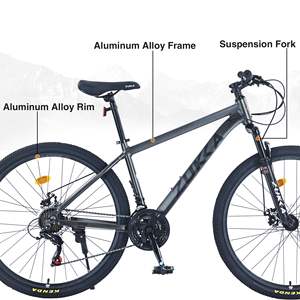 Bicicleta de Montaña Zuka de 27.5 Pulgadas con Cuadro de Aleación de Aluminio, Suspensión Delantera, 21 Velocidades, Frenos de Disco Dobles, Bicicleta de Ciclismo Todoterreno - Product Image 3