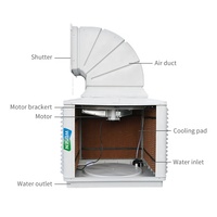 Conduit climatiseur système refroidisseur d'air par évaporation ventilateur de refroidissement par eau industriel pour atelier usine entrepôt