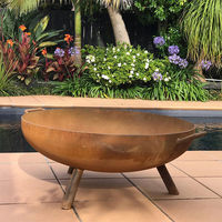 Fosse à feu de jardin extérieur en bois d'acier Corten