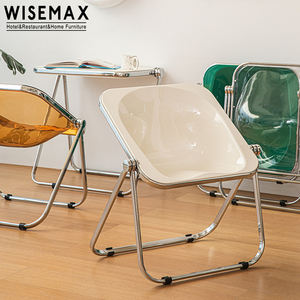 WISEMAX FURNITURE-Silla de ocio colorida transparente vintage, muebles de fiesta plegables, tienda de café, silla de comedor de plástico - Product Image 6