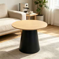 Table basse ronde moderne 2 places avec structure en fer robuste pour salles de réunion de bureau
