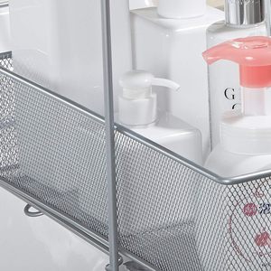 Organisateur de rangement coulissant à 2 niveaux en maille pour armoire, tiroir extractible pour cuisine sous évier (Argent) - Product Image 6