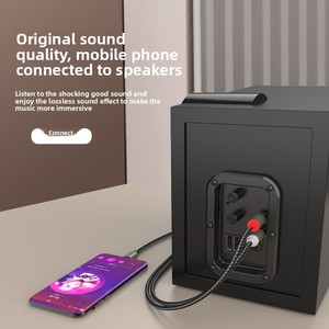 Typ-C Dual-RCA-Splitterkabel mit verzinntem Kupferleiter für Telefone, Verstärker und Lautsprecher – RAC-<span class=keywords><strong>Audio</strong></span>-Adapter - Product Image 3