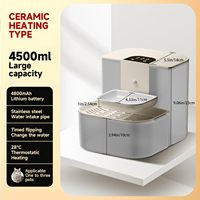 Fuente de Agua Inteligente para Mascotas al por Mayor, 4.5L, con Control por WiFi y Aplicación, Temperatura Constante, Batería de 4000mAh, Recipiente de Cerámica para Perros y Gatos
