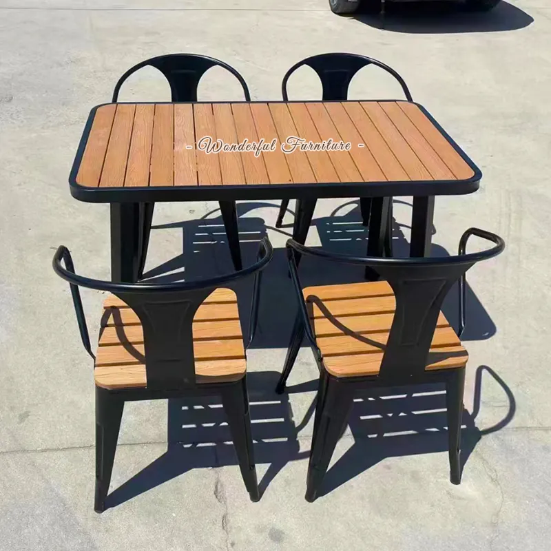Chaise en aluminium Chaise de patio d'extérieur avec coussin Mobilier de jardin Ensemble de salle à manger Table et chaises d'extérieur Bistro