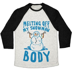 Melting Off My Snowman Body Unisex Tri-Blend <b>Baseball</b> <b>Tee</b> - Product Image 5