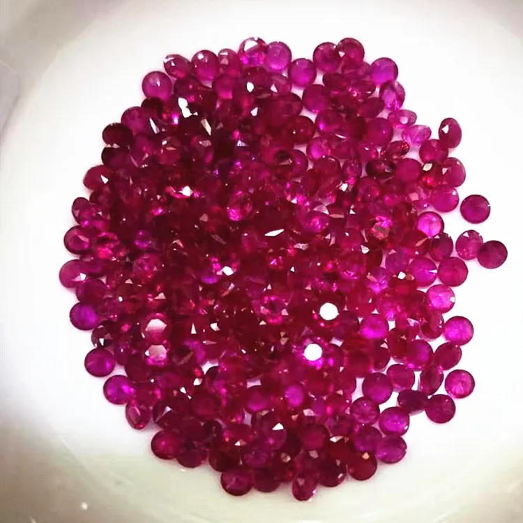 Jewelry Side Stone Wholesale Loose Stone 3mm Round Shape Burma Ruby Natural Gemstone Loose