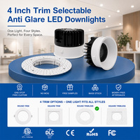 Spot encastré LED 15W/18W anti-éblouissement sans cadre orientable, certifié ETL FCC, pour éclairage mural intérieur (bureaux, hôtels)