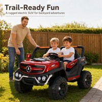 Mobil Listrik Anak-anak Off Road SUV 4x4 Kendaraan Utilitas 2 Kursi dengan Lampu LED Grosir Pemasok OEM ODM