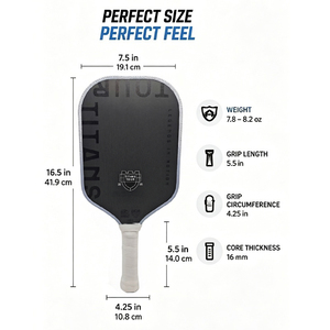 Raquette de pickleball Pro 16 mm en fibre de carbone, approuvée USAPA, Pro <span class=keywords><strong>V</strong></span> Titans Tour Edition GEN5, pour la puissance et le contrôle. - Product Image 4