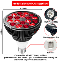 Nuevo Modelo Más Vendido - Lámpara de Terapia de Luz Roja LED de 54 Vatios para Uso Doméstico y Comercial para el Alivio del Dolor, Hecha de Plástico