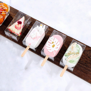 ZL Wholesale Cheap Biodegradable Packaging Chocolate Puff Bar Bakery Clear PET Plastic Box For Single Cakesicle