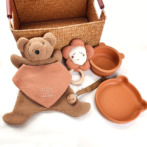 Bé Hộp Quà Tặng đặt bông sơ sinh Quà Tặng trẻ sơ sinh đặt hộp quần áo trẻ em chăn mọc răng bé Rattle Milestone đồ chơi bằng gỗ đặt - Product Image 2