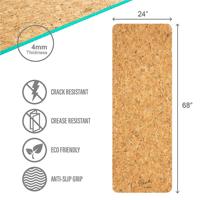 Échantillon gratuit Tapis de yoga écologiques et durables antidérapants en liège imprimé personnalisé Ensemble de tapis de yoga naturels pliables
