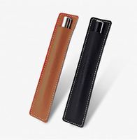 Vente en gros de sac à crayons de luxe en cuir de haute qualité stylet étui en cuir avec logo personnalisé