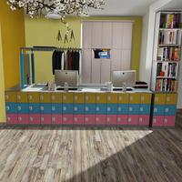 Armoire à vêtements de stockage à clé électronique ABS avec pièces moulées pour bureau et casier de gymnastique pour étudiants