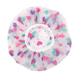 Amazon hot sale disposable plastic shower cap custom waterproof shower cap women