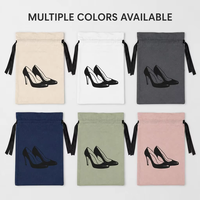 Sac de courses réutilisable en lin de haute qualité avec cordon de serrage, personnalisable avec logo imprimé, pochette de rangement en coton pour vêtements et chaussures, sac anti-poussière en coton