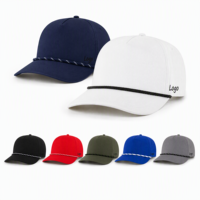 Casquettes de baseball de luxe personnalisées avec logo brodé, coque structurée, perforations laser ventilées, visière pré-courbée, OEM