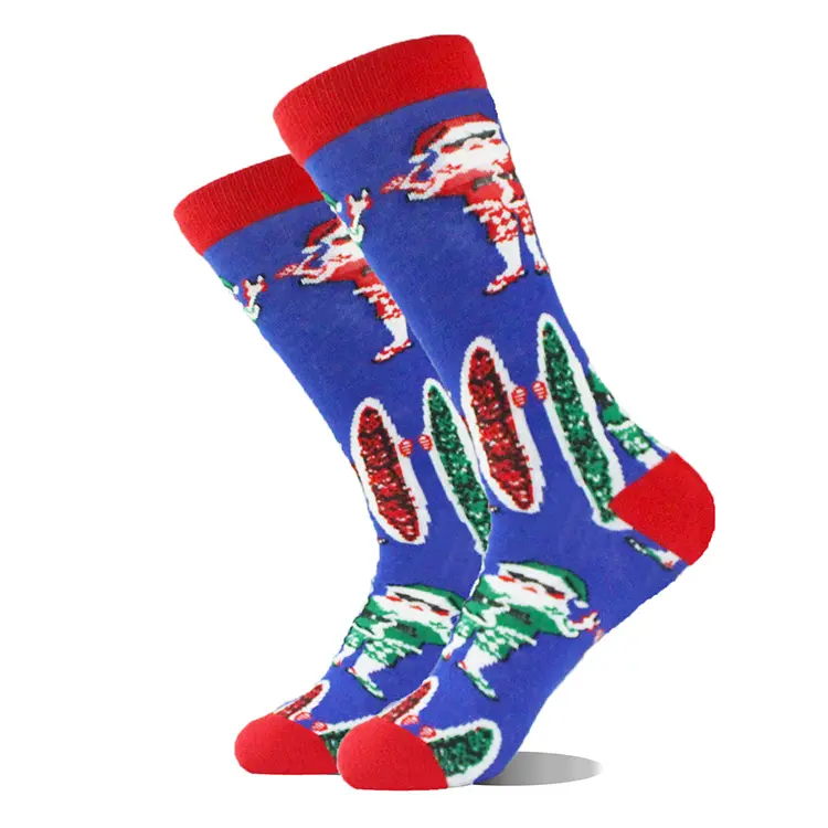High Quality Men's Women's Kids' Casual Cotton Tube Socks Santa Claus Elk Christmas Tree Pattern Socks Wholesale