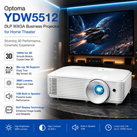 Proyector Empresarial Optoma YDW5512 DLP WXGA para Ver Películas, 3800 Lúmenes, 12000 Horas de Vida Útil de la Lámpara y Resolución WXGA de 1280x800