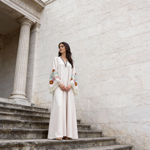 Luxury embroidery polyester long Abaya <b>dress</b> for Muslim women elegant custom evening party wear wholesale supplier - Product Image 3