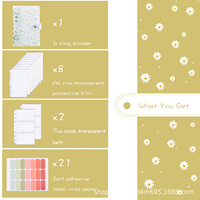 Carnet A6 à feuilles mobiles Binder PP Cover Budget planner Journal Notebook Cash pocket 6Ring Cadeaux pour enfants