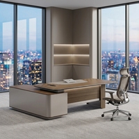Tavolo da ufficio direttore moderno a forma di L in legno Ceo Boss di lusso mobili da ufficio scrivania Executive