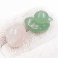 12 uds/1 Juego de pato de cristal de cuarzo Natural tallado 1 pulgada estatuilla de Animal patos felices piedra curativa para regalo de decoración del hogar