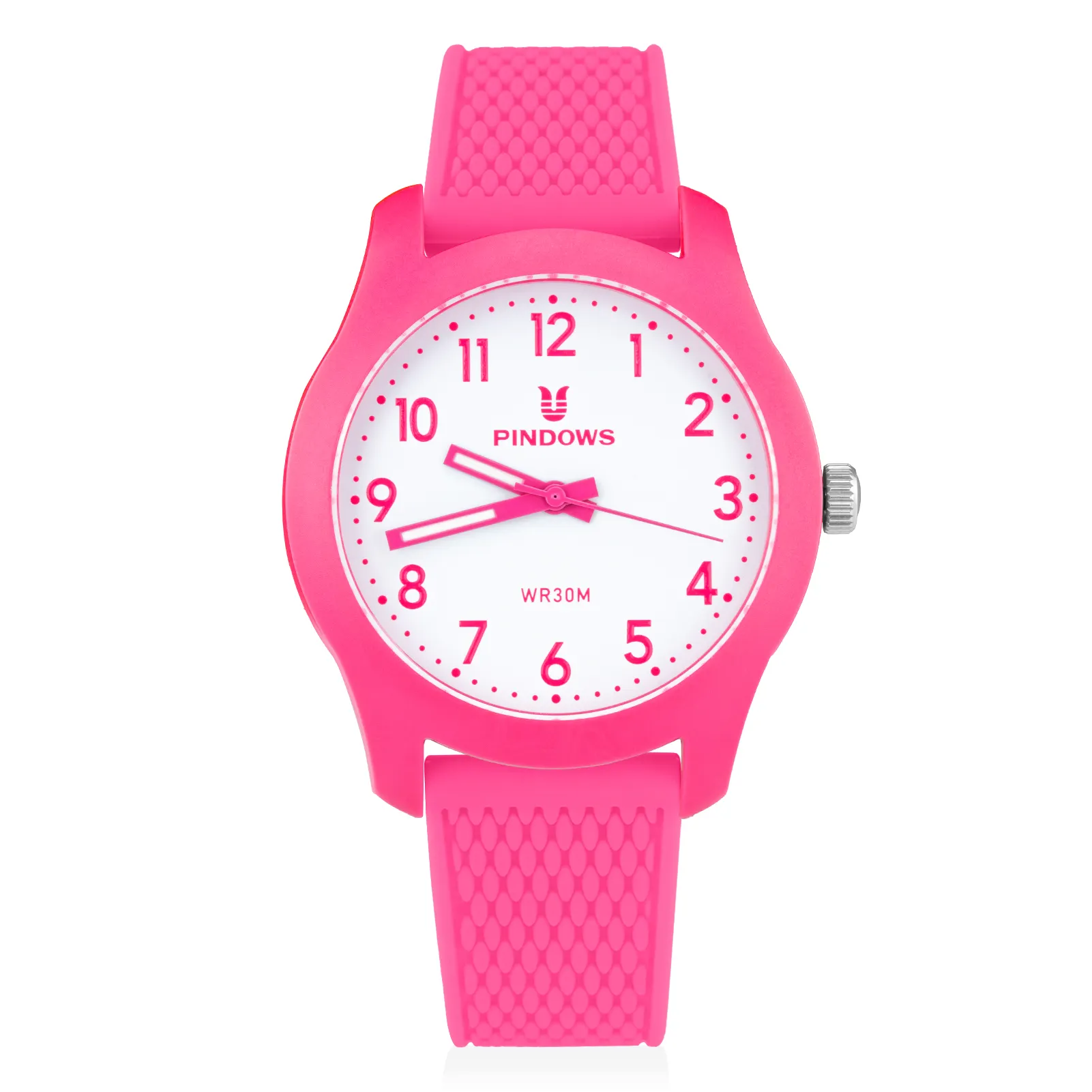 Pindows 2101girl Relógio de mão infantil digital, relógio de silicone simples movt japonês, personalizado para mulheres, estampa colorida de plástico, mais recente de 2023