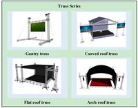 Sistema de Soporte para Telón de Fondo, Estructura de Arco Plano, Techo Triangular, Pórtico de Aluminio, Pantalla LED, Pernos Cuadrados, Tornillos, Espigas