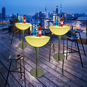 Mesa de Bar iluminada LED de lujo moderna para <span class=keywords><strong>club</strong></span> nocturno, Salón al aire libre, <span class=keywords><strong>hotel</strong></span> o parque, evento, mesa alta de plástico con pantalla - Product Image 2