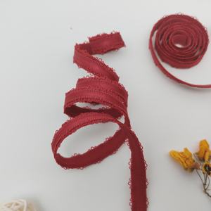 Cinta elástica de nailon sostenible con borde de picot rojo para tirantes de ropa interior, banda tejida para cintura y sujetador deportivo - Product Image 3