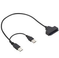 Adaptador de Cable para disco duro SATA SSD y HDD, 22 Pines, USB 2,0 a HDD de 2,5 pulgadas, 7 + 15 pines