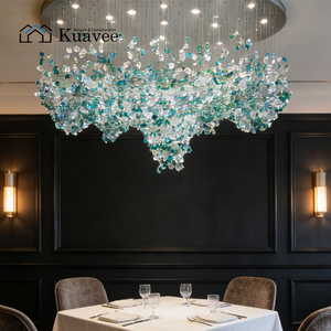 Lampadario Decorativo per Soffitto di Villa e Appartamento KUAVEE, Personalizzabile, Alta Qualità, Grande Lampadario in Cristallo, Lampadario in Vetro Colorato - Product Image 3