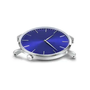 Top High Ranking Silber gehäuse und blaue Zifferblatt Uhren für Männer Uhren kopf Japan Movt Quartz Watch Edelstahl